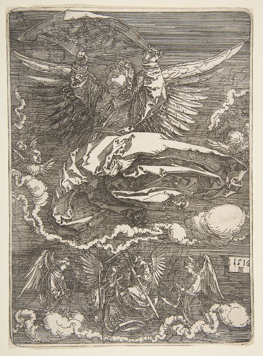 The Sudarium Held by One Angel, Albrecht Dürer (German, Nuremberg 1471–1528 Nuremberg), Etching 