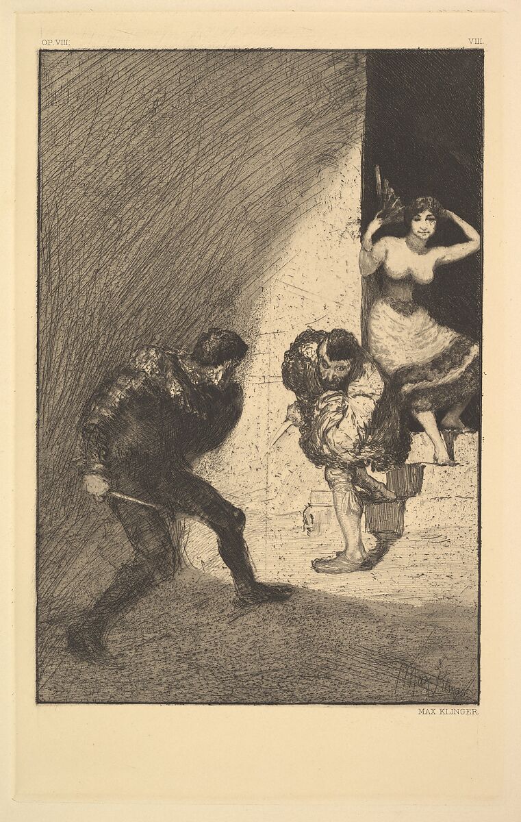 A Life, Max Klinger (German, Leipzig 1857–1920 Großjena), Series of fourteen etchings (fifteen in the edition) with original cardboard portfolio