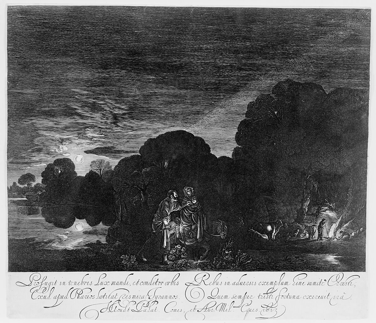 The Flight into Egypt, Hendrick Goudt (Dutch, The Hague 1583–1648 Utrecht), Engraving and etching