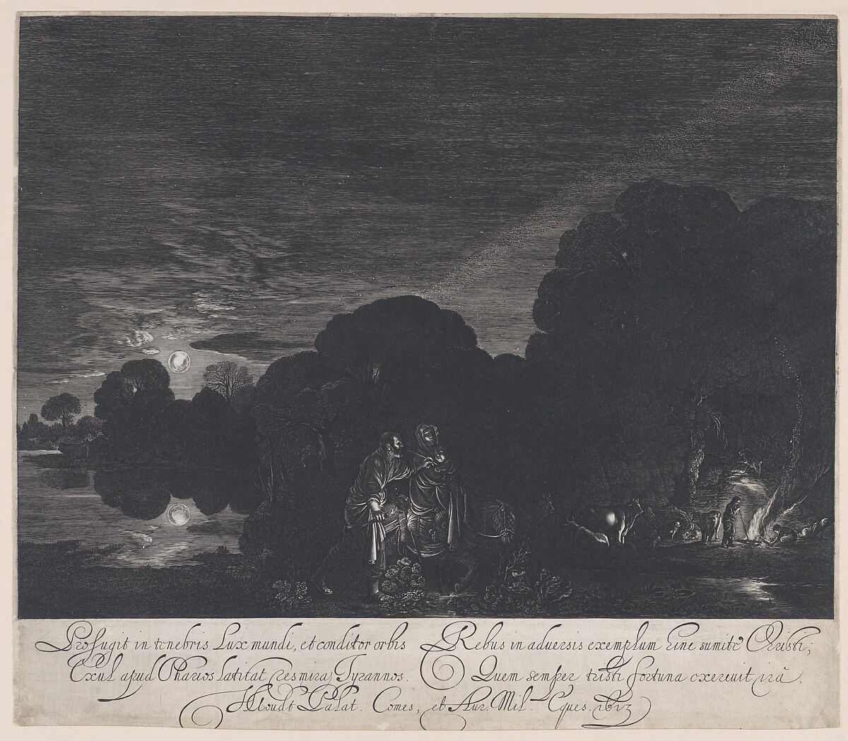 The Flight into Egypt, Hendrick Goudt (Dutch, The Hague 1583–1648 Utrecht), Engraving and etching 
