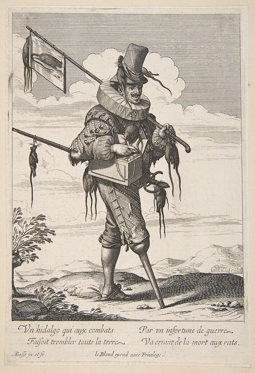 The Ratcatcher, plate 7 from "Cries of Paris" (Les Cris de Paris), Abraham Bosse (French, Tours 1602/04–1676 Paris), Etching; second state of two 