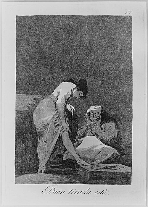 Plate 17 from "Los Caprichos": It is nicely stretched (Bien tirada está), Goya (Francisco de Goya y Lucientes) (Spanish, Fuendetodos 1746–1828 Bordeaux), Etching, burnished aquatint, burin