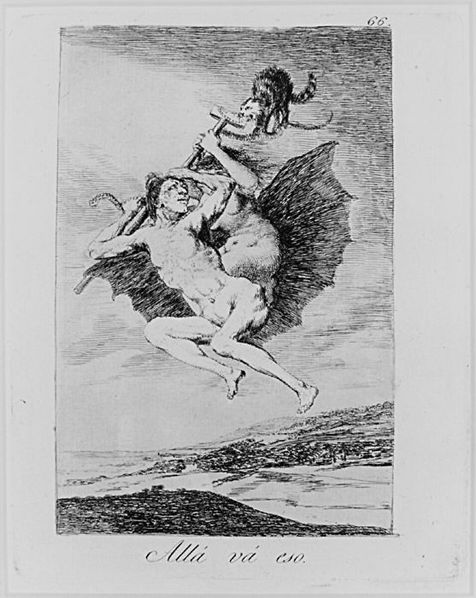 Plate 66 from "Los Caprichos": There it goes (Allá vá eso), Goya (Francisco de Goya y Lucientes) (Spanish, Fuendetodos 1746–1828 Bordeaux), Etching, aquatint, drypoint