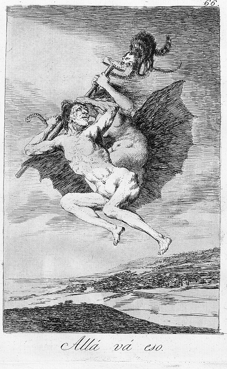 Plate 66 from "Los Caprichos": There it goes (Allá vá eso), Goya (Francisco de Goya y Lucientes) (Spanish, Fuendetodos 1746–1828 Bordeaux), Etching, aquatint, drypoint