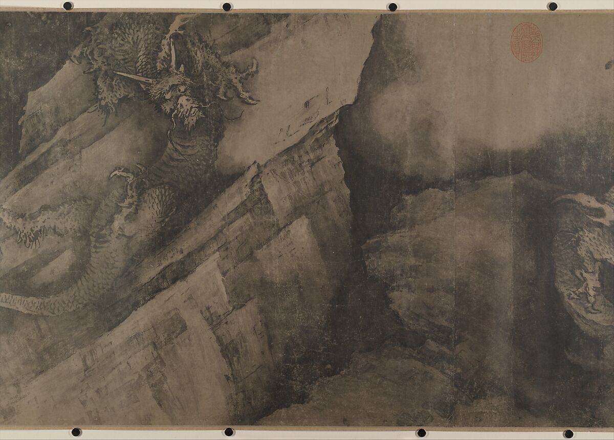 Dragon and Landscape, Unidentified artist  , 14th–15th century, Handscroll; ink on paper, China
