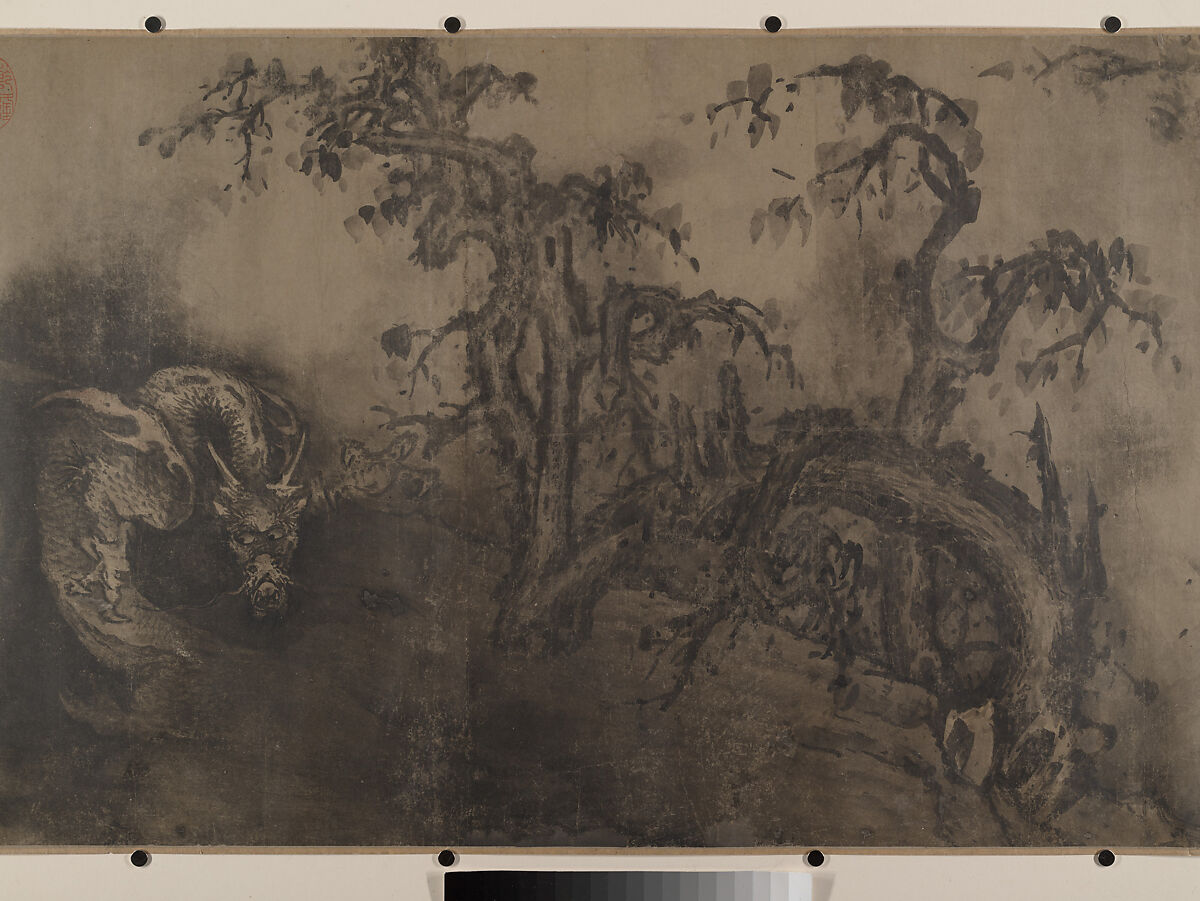 Dragon and Landscape, Unidentified artist  , 14th–15th century, Handscroll; ink on paper, China 