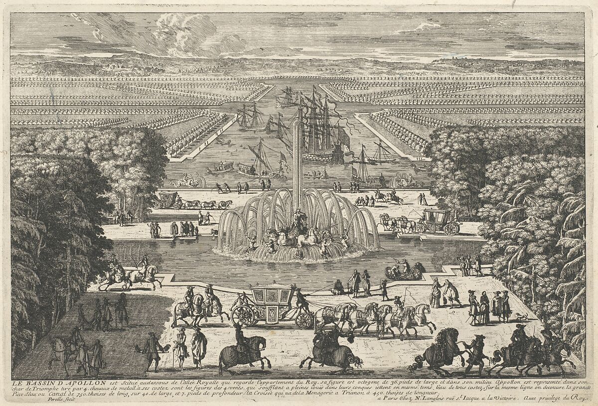 Le Bassin d'Apollon [The Fountain of Apollo, Versailles], Adam Perelle (French, Paris 1640–1695 Paris), Etching 