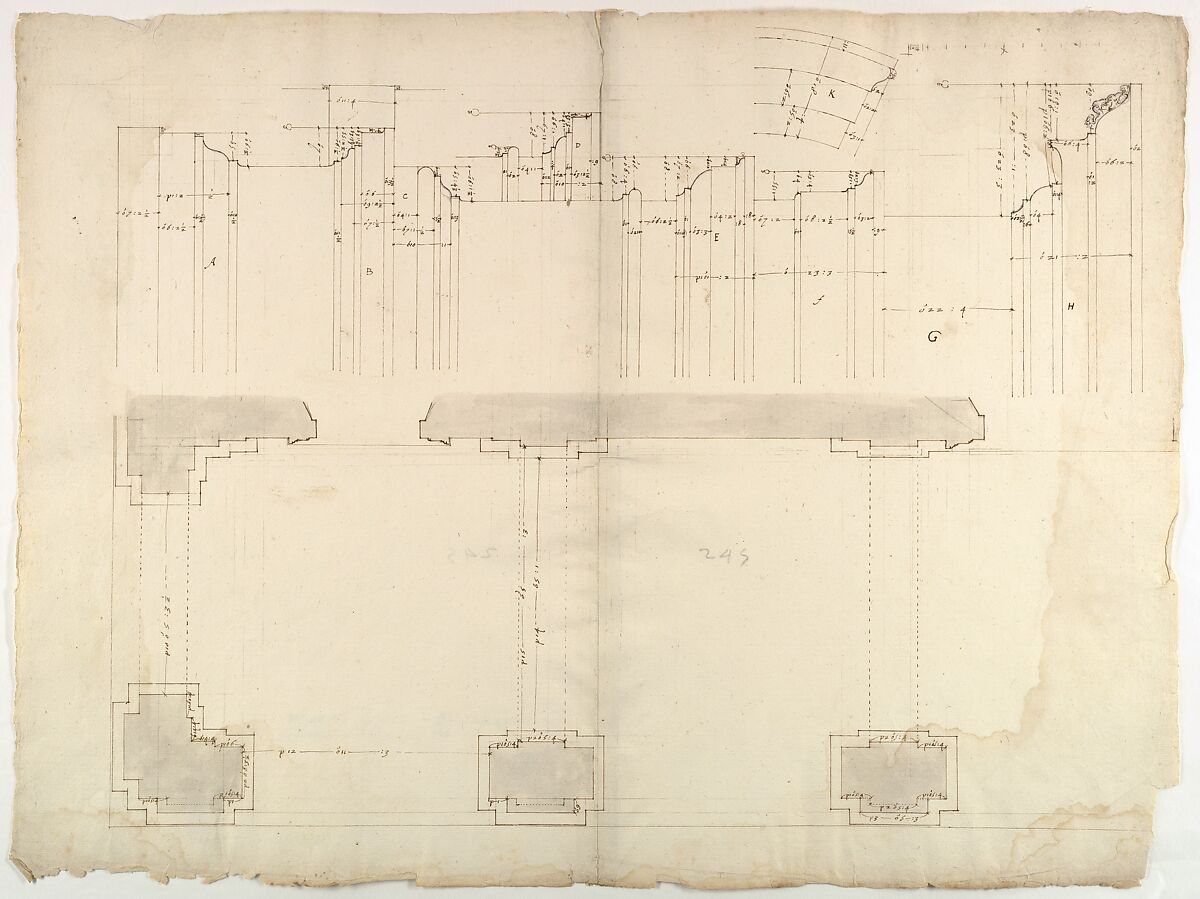 Drawn by Anonymous, French, 16th century | S. Maria in Domnica, portico ...