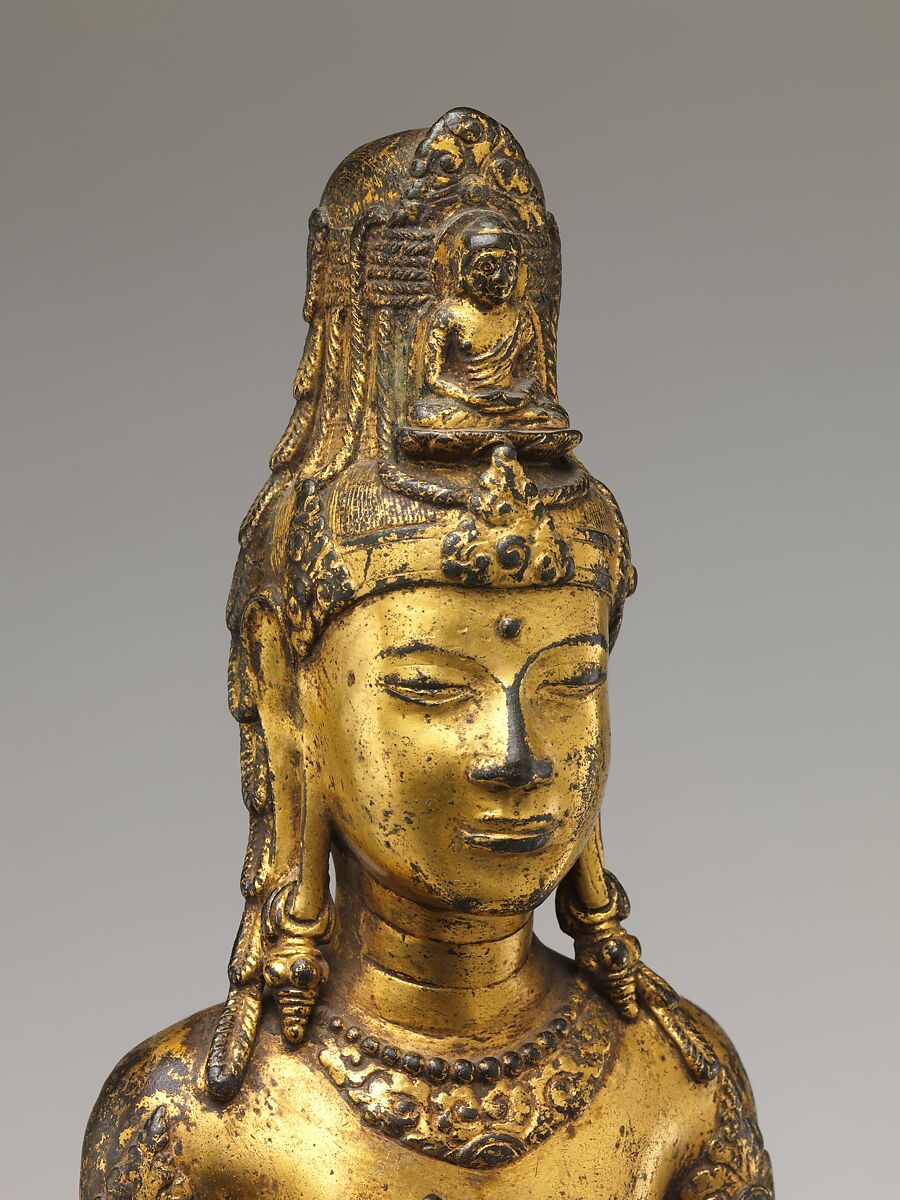 Bodhisattva Avalokiteshvara (Guanyin), Gilt arsenical bronze; lost-wax cast, China