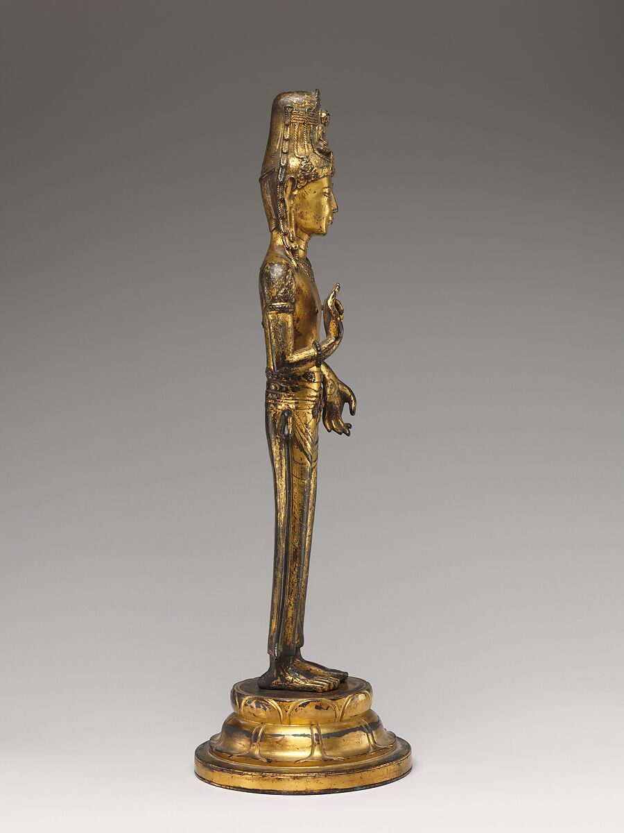 Bodhisattva Avalokiteshvara (Guanyin), Gilt arsenical bronze; lost-wax cast, China