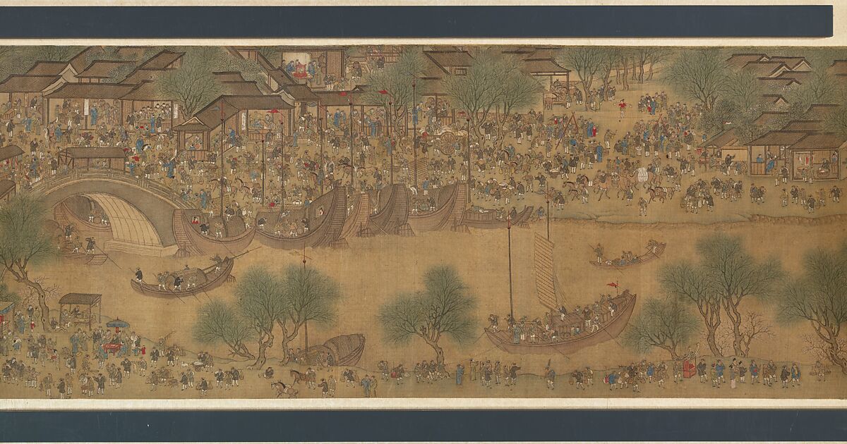 Spring Festival on the River, Unidentified artist, Handscroll; ink and color on silk, China