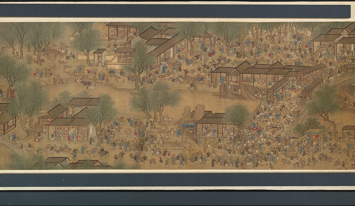 Spring Festival on the River, Unidentified artist, Handscroll; ink and color on silk, China