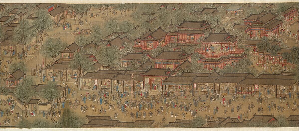 Spring Festival on the River, Unidentified artist, Handscroll; ink and color on silk, China