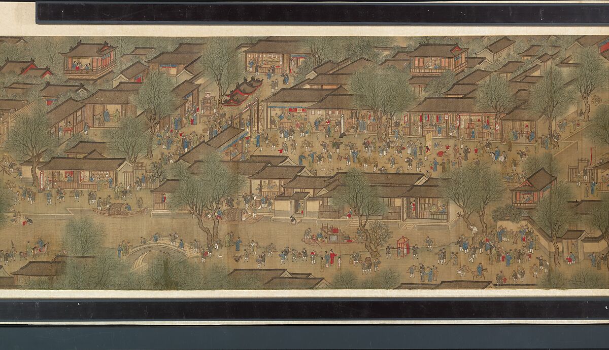 Spring Festival on the River, Unidentified artist, Handscroll; ink and color on silk, China
