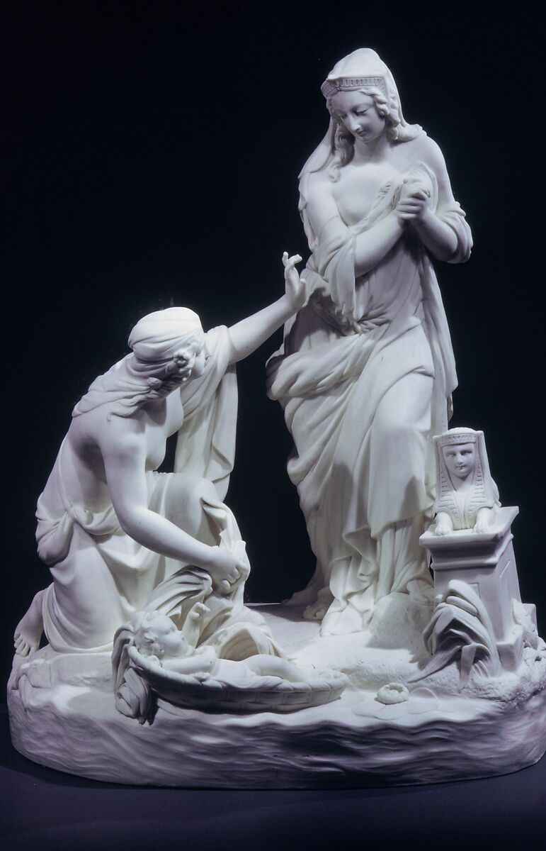 Figure of the Finding of Moses, Modeling attributed to William Beattie (British, 1793–1875), Porcelain, British