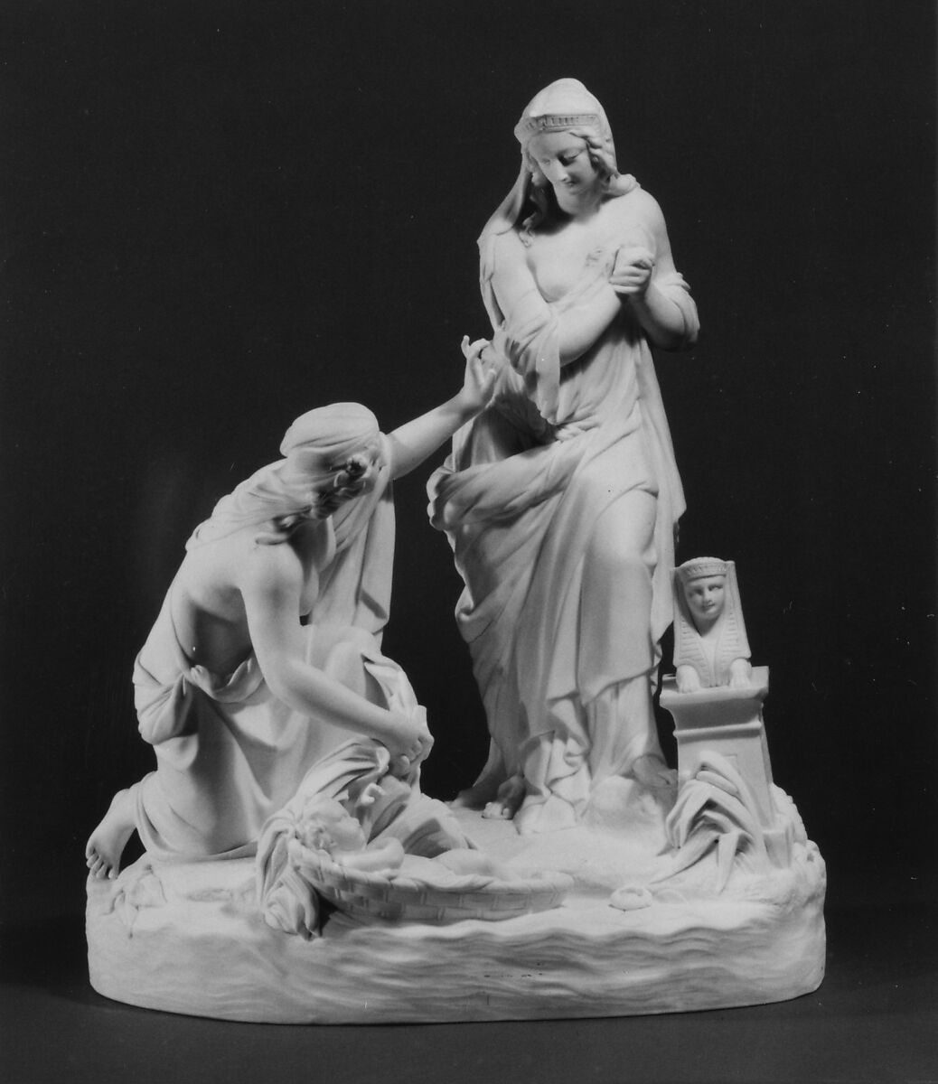 Figure of the Finding of Moses, Modeling attributed to William Beattie (British, 1793–1875), Porcelain, British 