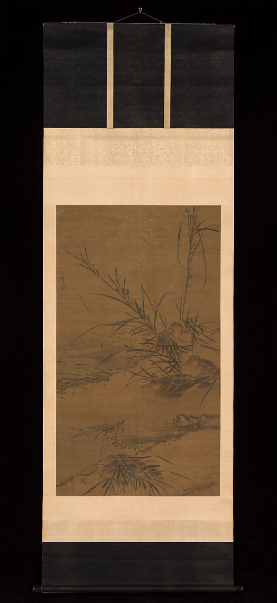 Ducks and Reeds, After Lin Liang (Chinese, ca. 1416–1480), Hanging scroll; ink and color on silk, China