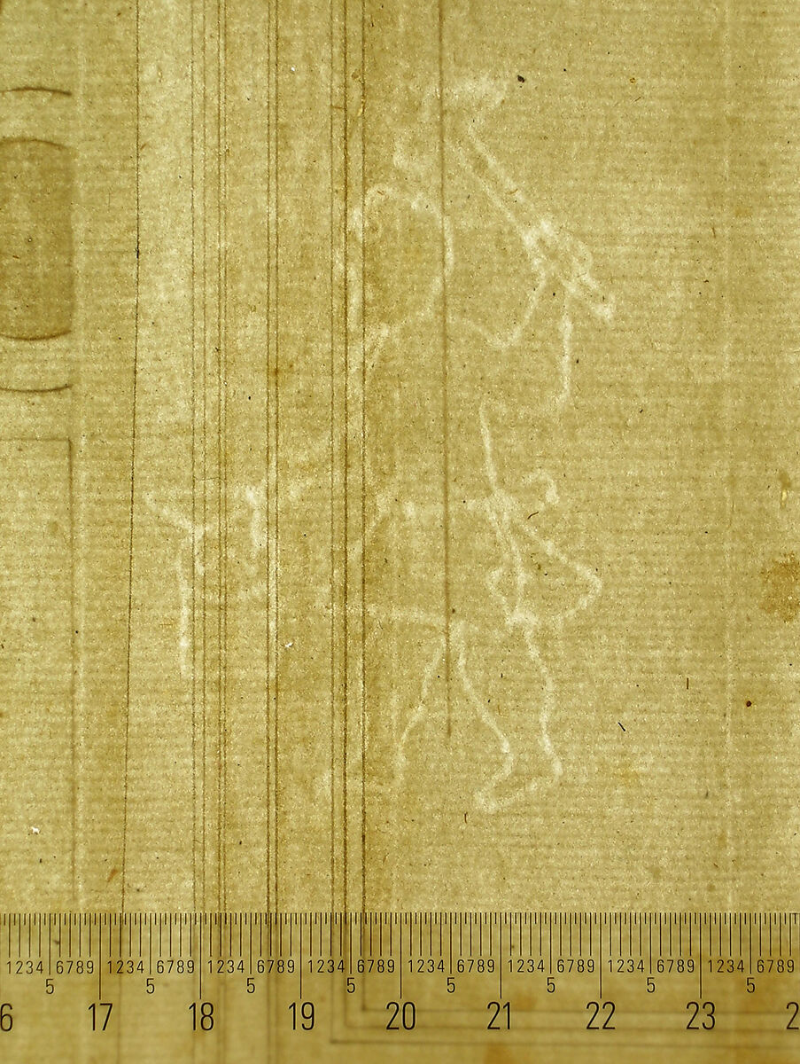 Palazzo Senatorio, window, elevation (recto) Palazzo Senatorio, window, plan; section (verso), Drawn by Anonymous, French, 16th century, Dark brown ink, black chalk, and incised lines