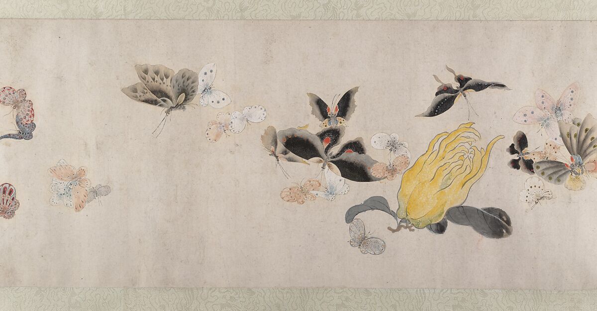 Flowers and Butterflies, Attributed to Ma Quan (active first half of 18th century), Handscroll; ink and color on paper, China