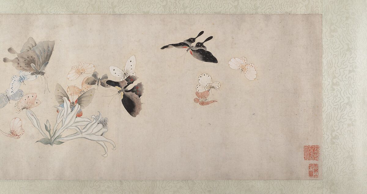Flowers and Butterflies, Attributed to Ma Quan (active first half of 18th century), Handscroll; ink and color on paper, China