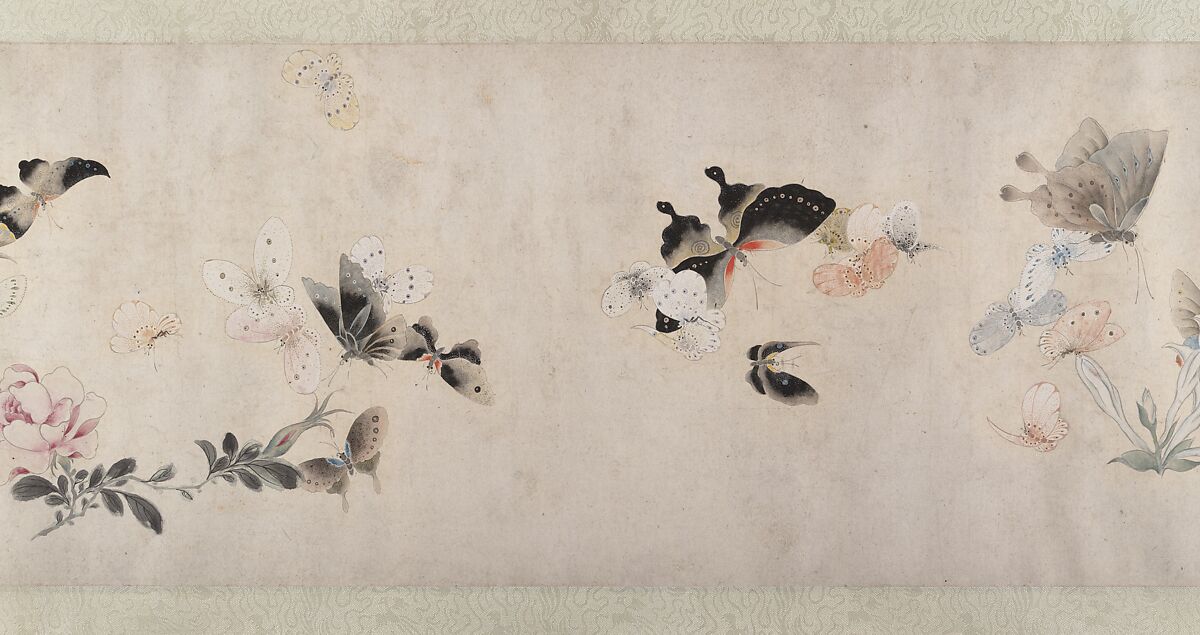 Flowers and Butterflies, Attributed to Ma Quan (active first half of 18th century), Handscroll; ink and color on paper, China