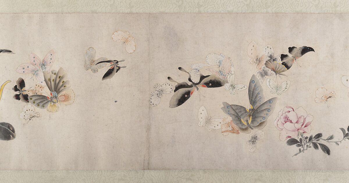 Flowers and Butterflies, Attributed to Ma Quan (active first half of 18th century), Handscroll; ink and color on paper, China