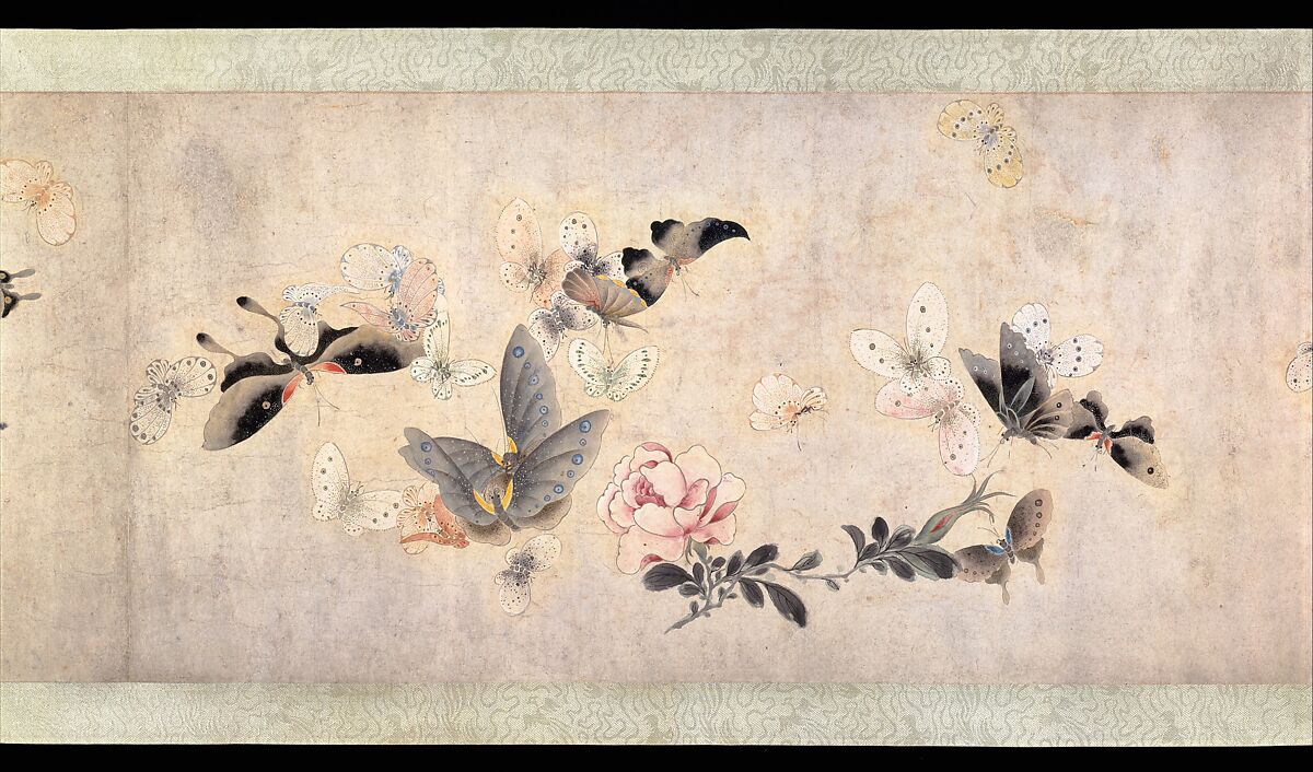 Flowers and Butterflies, Attributed to Ma Quan (active first half of 18th century), Handscroll; ink and color on paper, China 