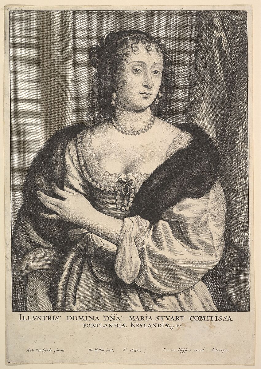 Frances Stuart, Countess of Portland, Wenceslaus Hollar (Bohemian, Prague 1607–1677 London), Etching; first state of three (New Hollstein) 