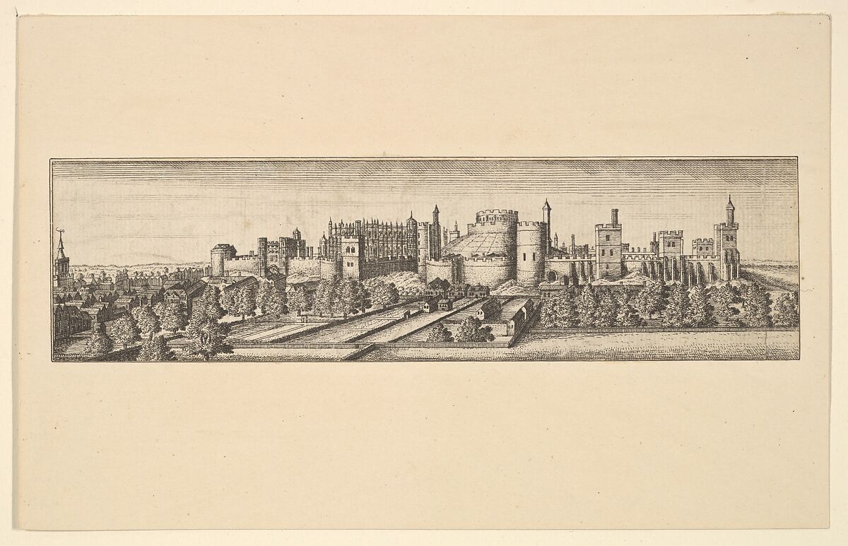 The South Side of Windsor Castle [copy], Copy after Wenceslaus Hollar (Bohemian, Prague 1607–1677 London), Etching 