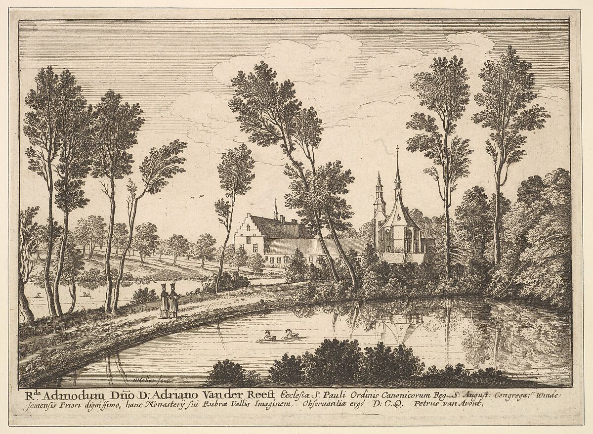 Rothendael Abbey, Wenceslaus Hollar (Bohemian, Prague 1607–1677 London), Etching, second state of three 