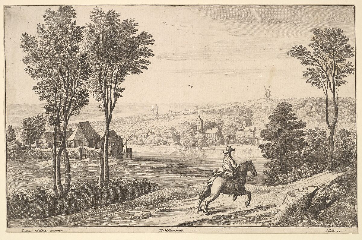 The Horseman, Wenceslaus Hollar (Bohemian, Prague 1607–1677 London), Etching; third state of four 