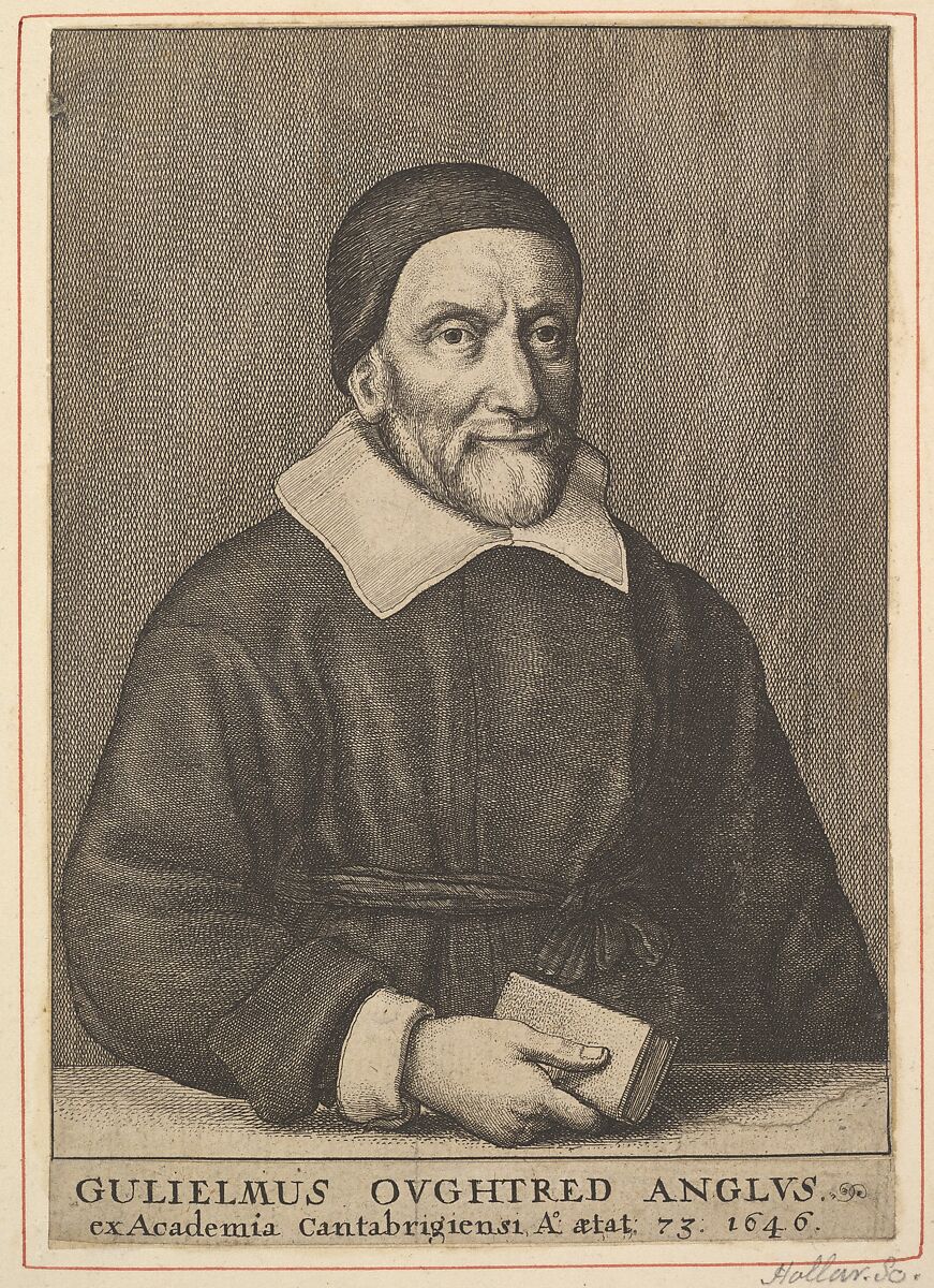 Gulielmus Oughtred Anglus (frontispiece from Oughtred's "The Key of the Mathematicks New Forged and Filed," 1647), Wenceslaus Hollar (Bohemian, Prague 1607–1677 London), Etching and drypoint, only state 