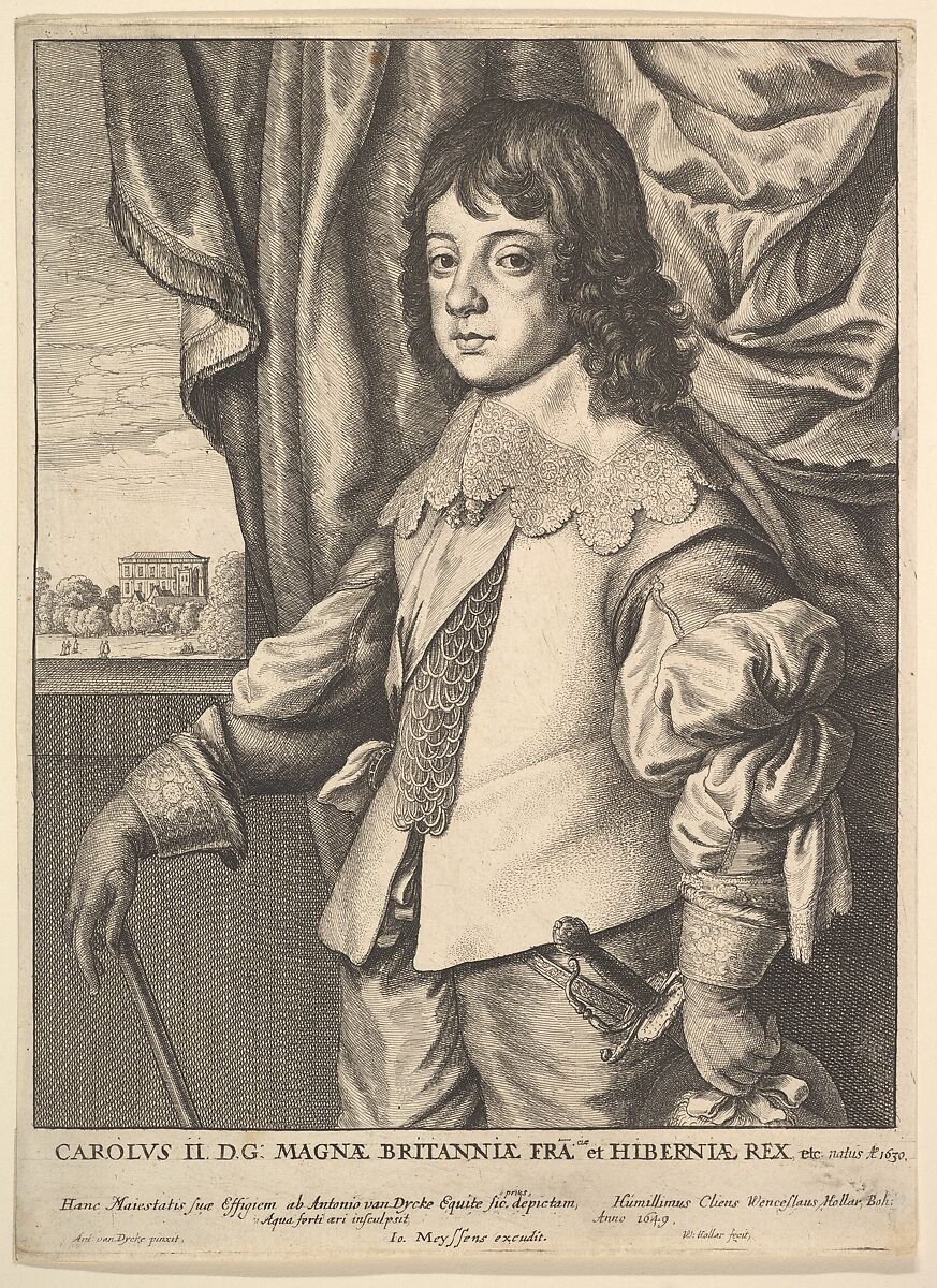 Charles II, Wenceslaus Hollar (Bohemian, Prague 1607–1677 London), Etching; third state of six (NH) 