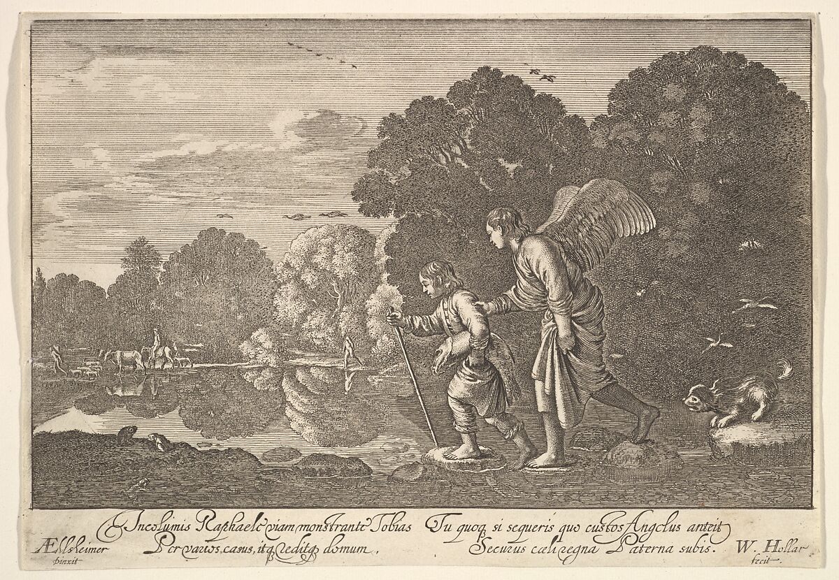 Tobias and the Angel, Wenceslaus Hollar (Bohemian, Prague 1607–1677 London), Etching; third state of three 