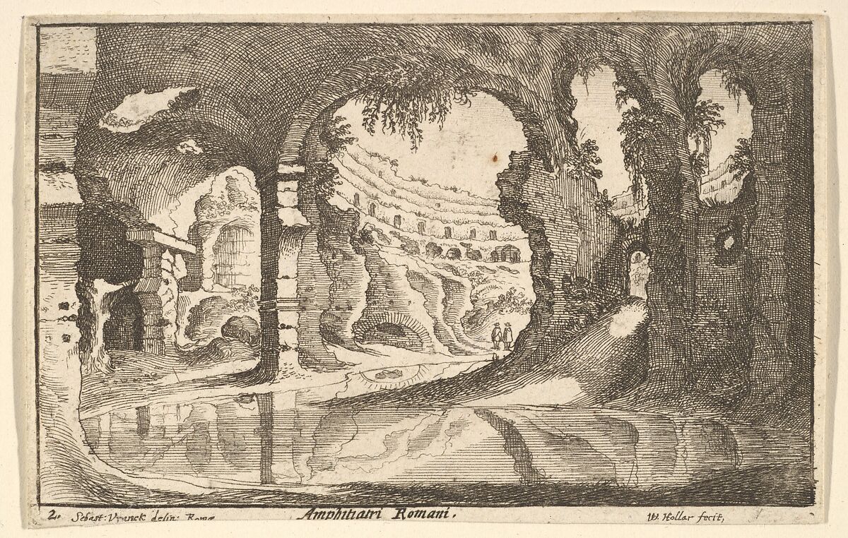 Amphitiatri Romani, from "Roman Ruins", Wenceslaus Hollar (Bohemian, Prague 1607–1677 London), Etching; second state of two 