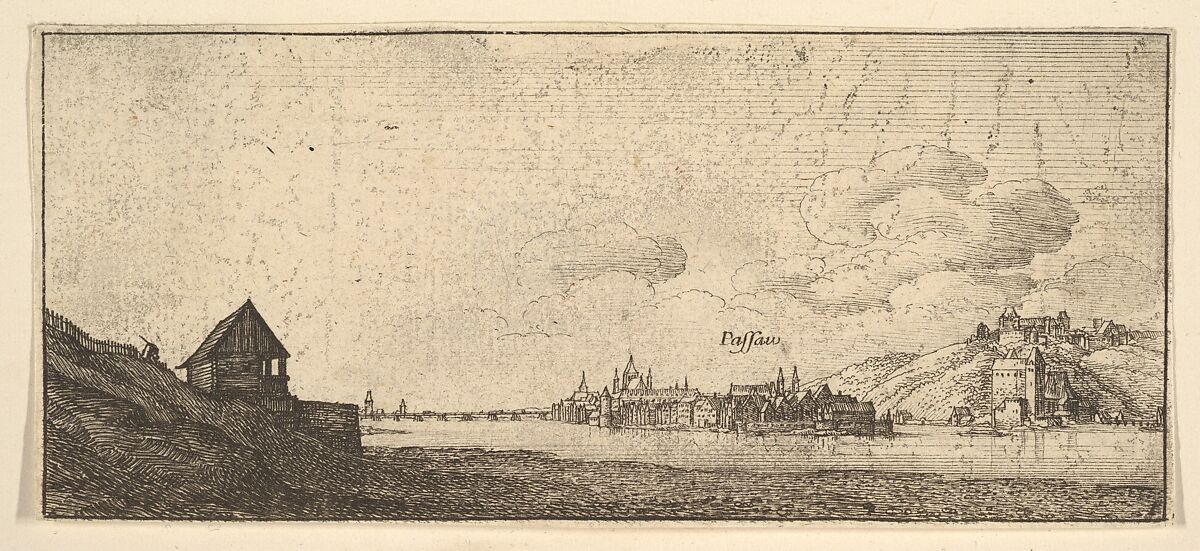 Passau, from "German Views", Wenceslaus Hollar (Bohemian, Prague 1607–1677 London), Etching, only state 