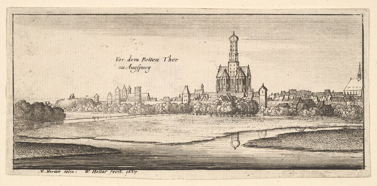 Augsburg, from "German Views", Wenceslaus Hollar (Bohemian, Prague 1607–1677 London), Etching, only state 