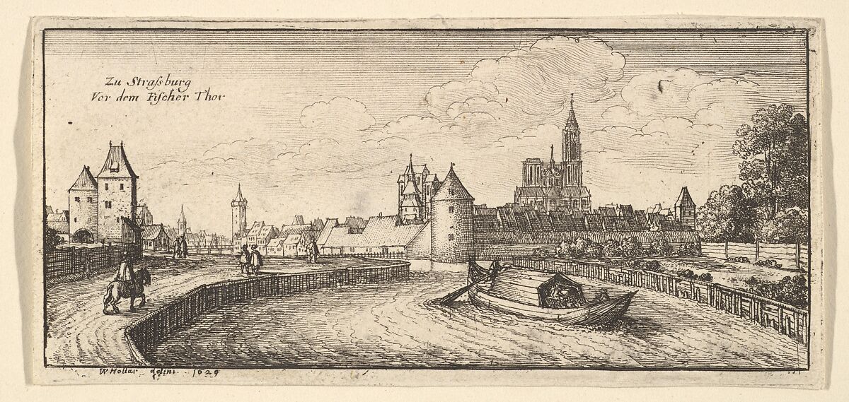 Strasbourg, from "German Views", Wenceslaus Hollar (Bohemian, Prague 1607–1677 London), Etching, only state 