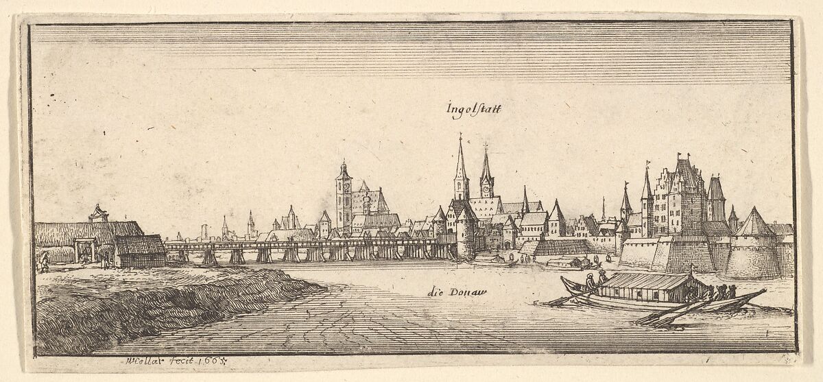 Ingolstadt, from "German Views", Wenceslaus Hollar (Bohemian, Prague 1607–1677 London), Etching, only state 