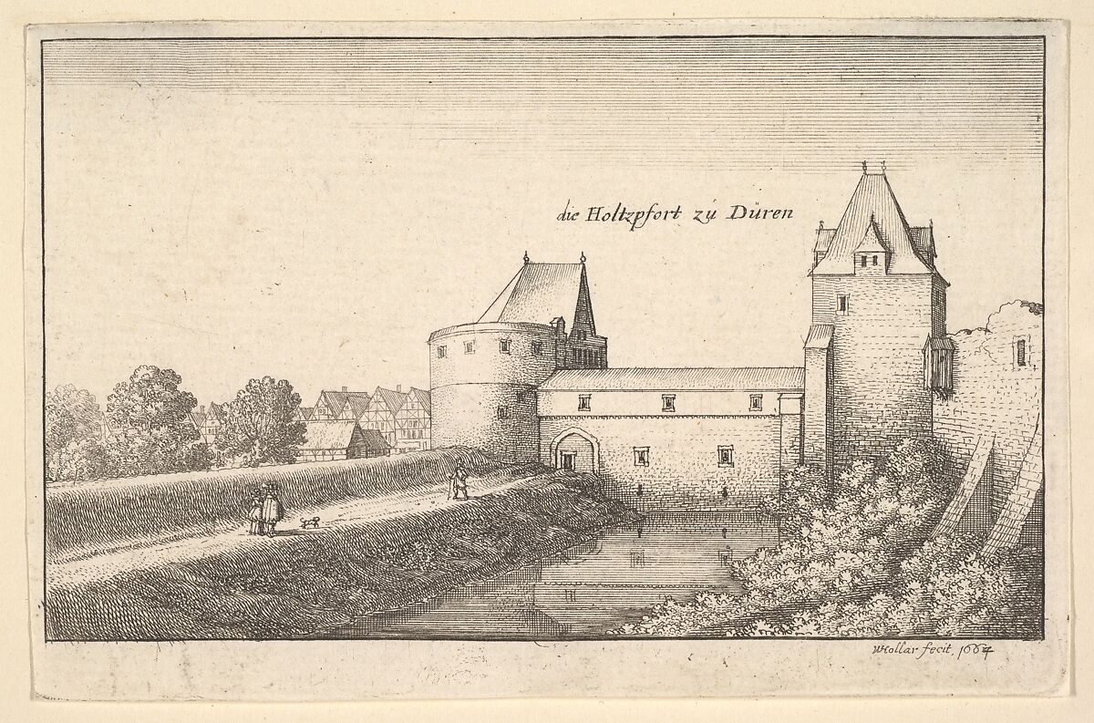 Fortified gate at Düren, from "European Views", Wenceslaus Hollar (Bohemian, Prague 1607–1677 London), Etching; first state of two 