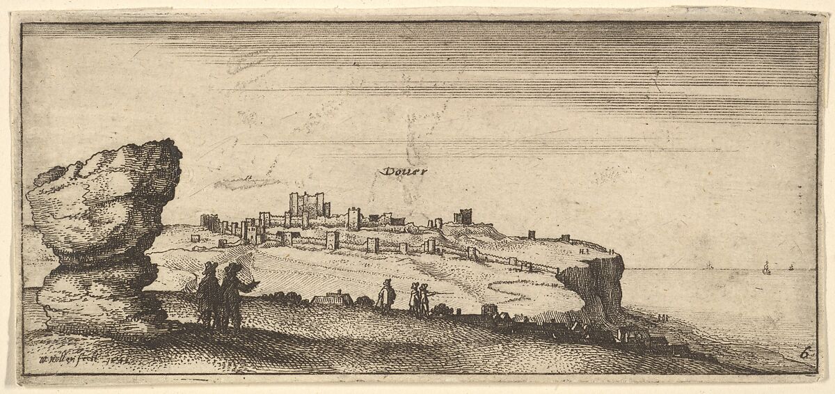 Douer (Dover), from "English Views", Wenceslaus Hollar (Bohemian, Prague 1607–1677 London), Etching; second state of two 