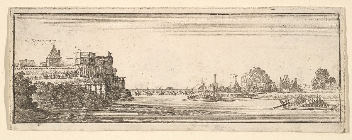 Regensburg, Wenceslaus Hollar (Bohemian, Prague 1607–1677 London), Etching, only state 