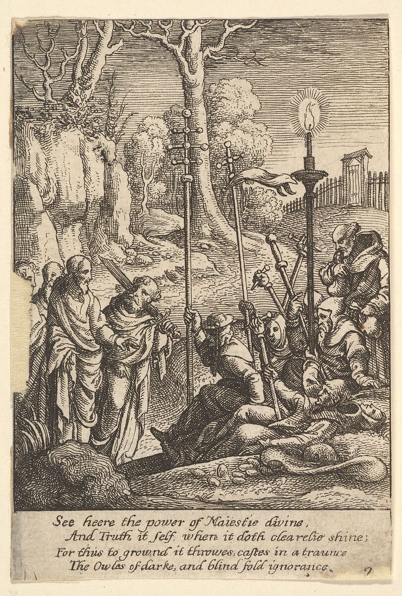 Jesus confronting his detractors, Wenceslaus Hollar (Bohemian, Prague 1607–1677 London), Etching, only state 