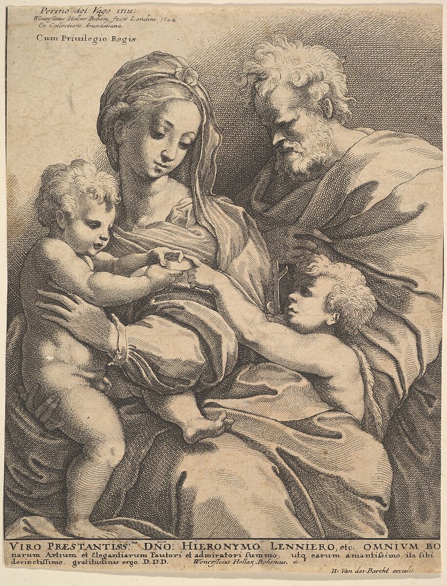 The Holy Family, Wenceslaus Hollar (Bohemian, Prague 1607–1677 London), Etching, only state 