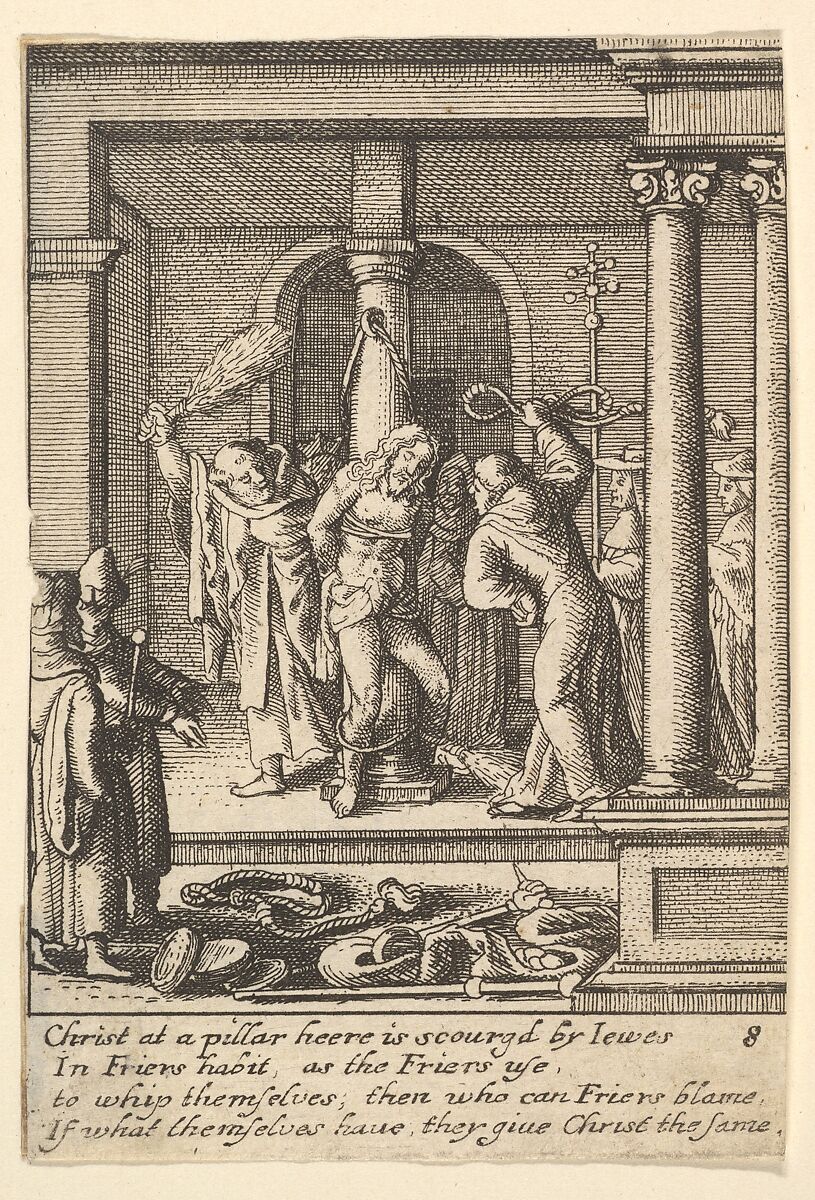 The scourging, Wenceslaus Hollar (Bohemian, Prague 1607–1677 London), Etching, only state 