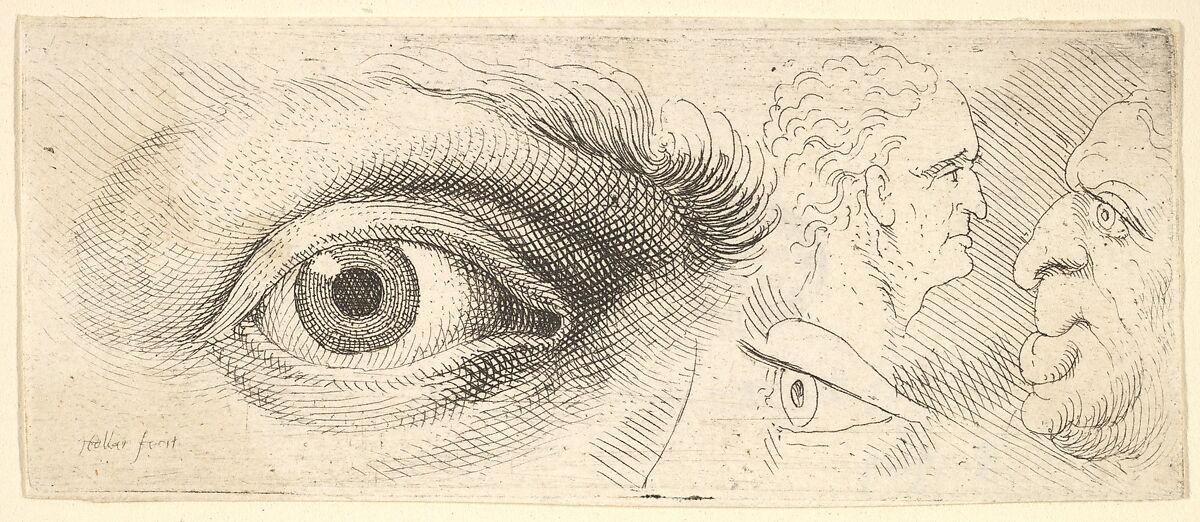 Two eyes and two heads, Wenceslaus Hollar (Bohemian, Prague 1607–1677 London), Etching; only state 