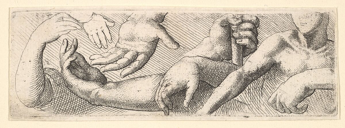 Hands and arms, Wenceslaus Hollar (Bohemian, Prague 1607–1677 London), Etching; only state 
