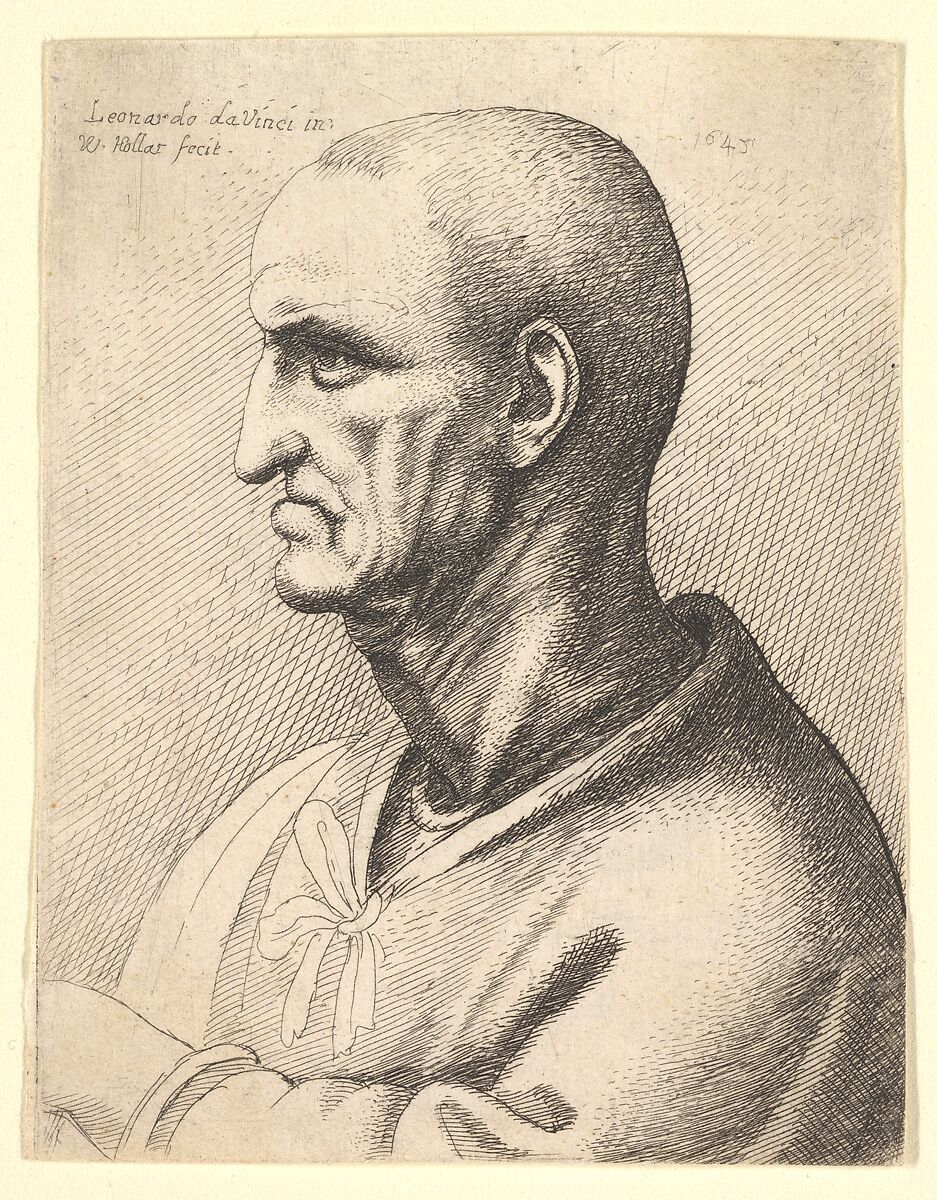 Man with stern expression in profile to left, Wenceslaus Hollar (Bohemian, Prague 1607–1677 London), Etching; second state of two 