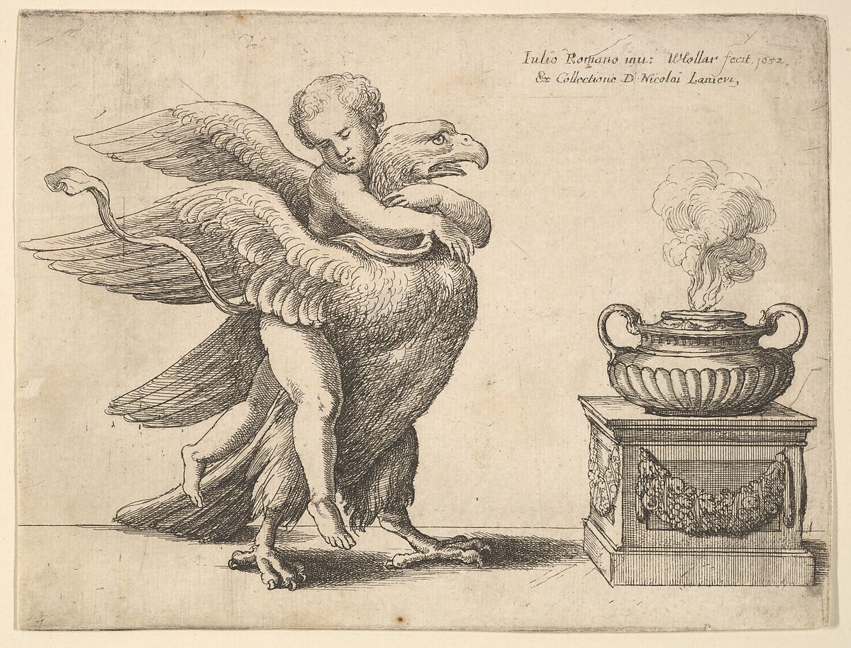 Cupid and an eagle, Wenceslaus Hollar (Bohemian, Prague 1607–1677 London), Etching; first state of two 