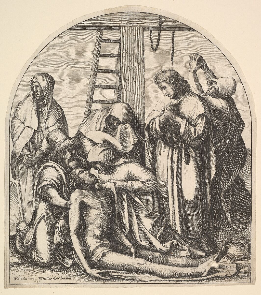 Descent from the Cross, Wenceslaus Hollar (Bohemian, Prague 1607–1677 London), Etching, only state 